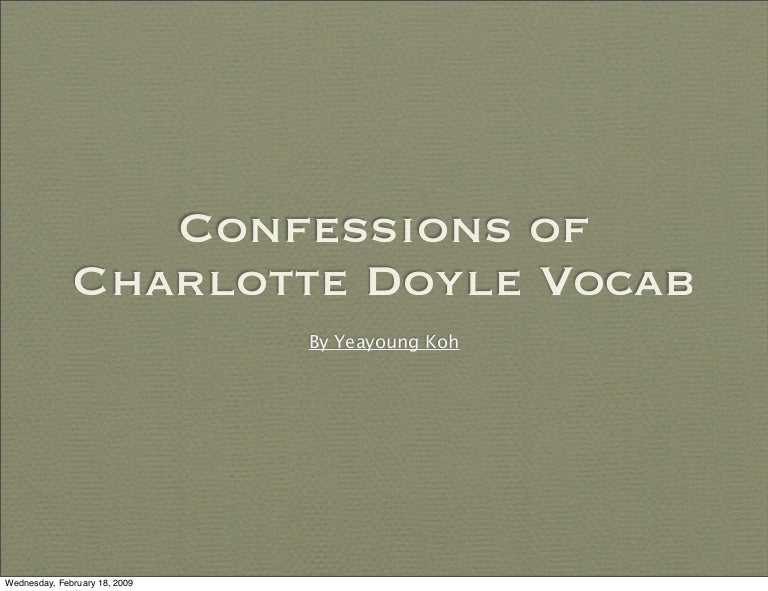 The True Confessions Of Charlotte Doyle Vocabulary