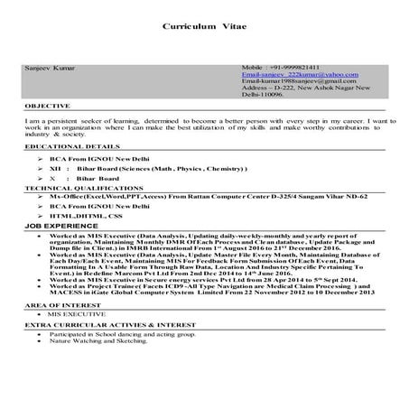sanjeev resume