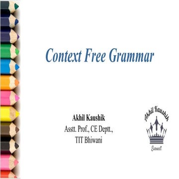 Context Free Grammar | PPT