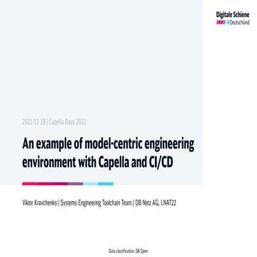 Capella Days 2021 | An example of model-centric engineering environment with ...