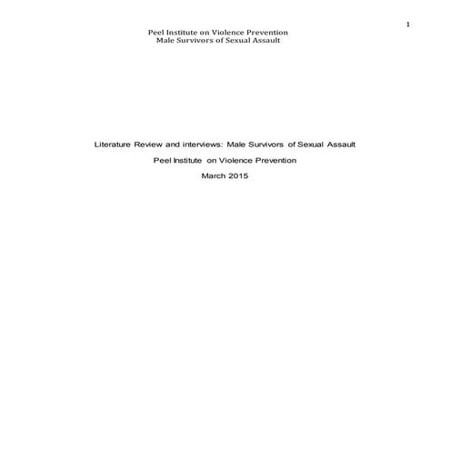 MaleSurvivors Lit Review and interviews- March 18 2015