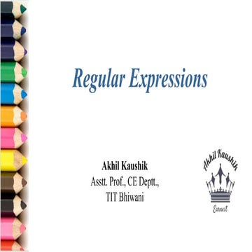 Regular Expressions | PPTX