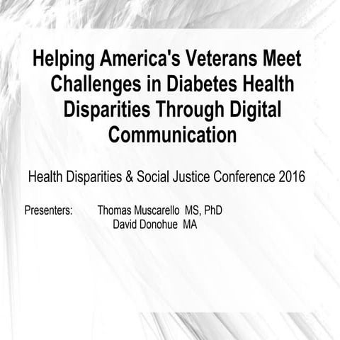 Health Disparities VA Diabetes 2016