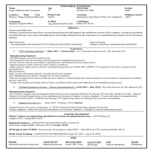 Manufacturing Engineer Jorge Ruiz