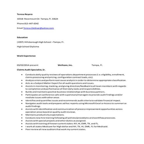 New Teresa Reyero Resume