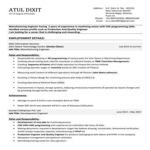 Resume- Mechanical Design Engineer | DOC