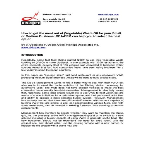 Cda esm waste oil disposal application part 2