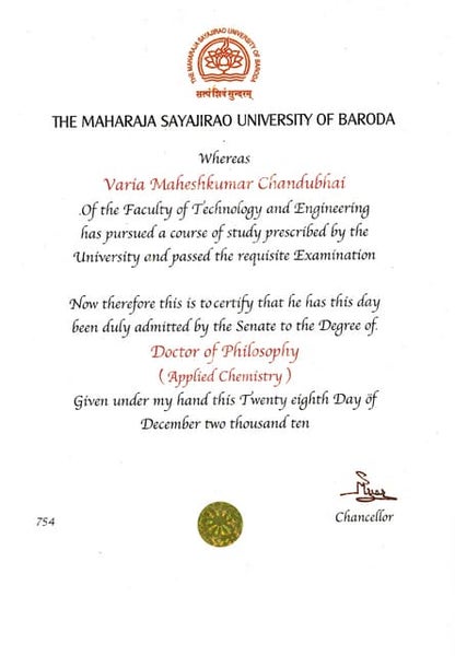PhD Degree Certificate PhD Degree Certificate
