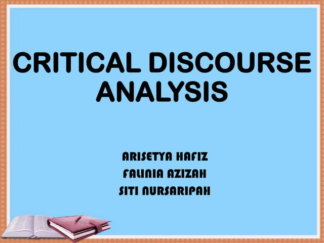 critical discourse analysis