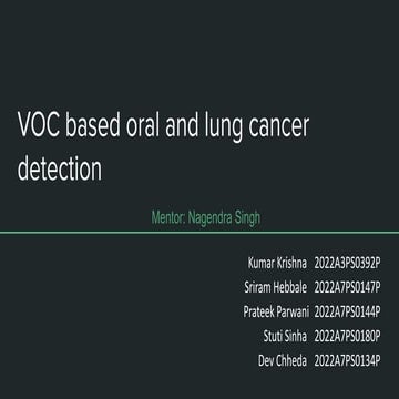 Cancer detection using volatile organic compunds | PDF