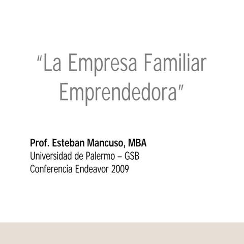 La Empresa Familiar Emprendedora