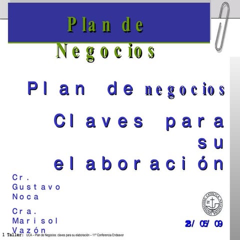 Plan de Negocios. Claves para su elaboración.