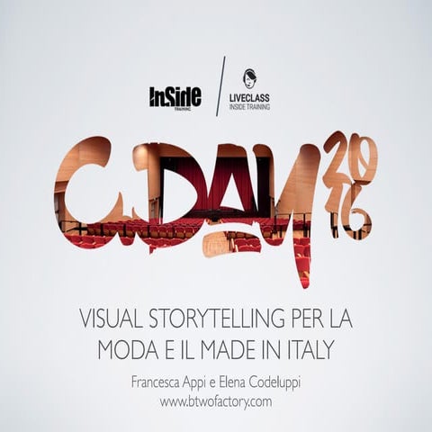 VISUAL STORYTELLING PER LA MODA E IL MADE IN ITALY