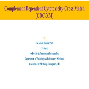 CDC-XM / Complement dependent cytotoxicity -crossmatch
