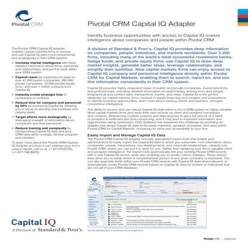 PivotalCRM - Capital iq adapter