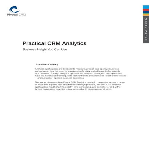 Pivotal CRM - Analytics 