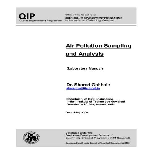 Measurement of ambient air pollutants, sampling and analysis