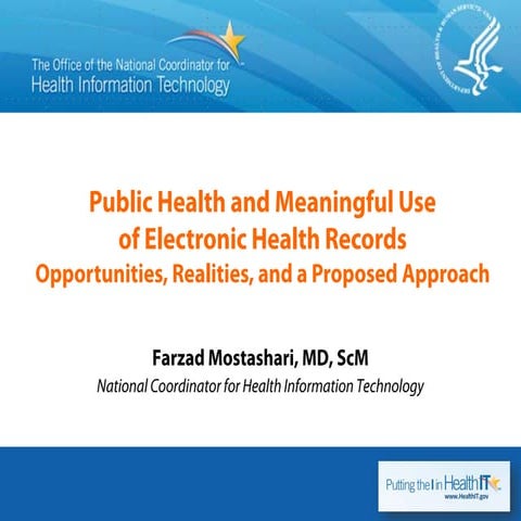 Health IT and Public Health: Opportunities, Realities, and a Proposed Approach