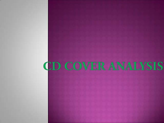 Cd cover analysis 2