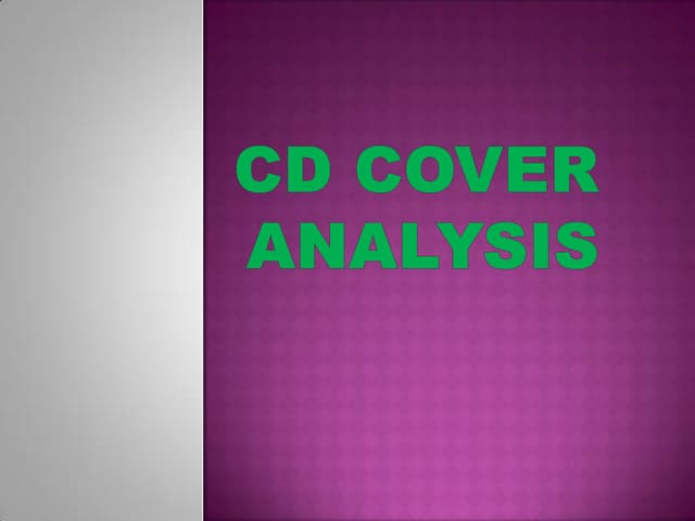 Cd cover analysis 2