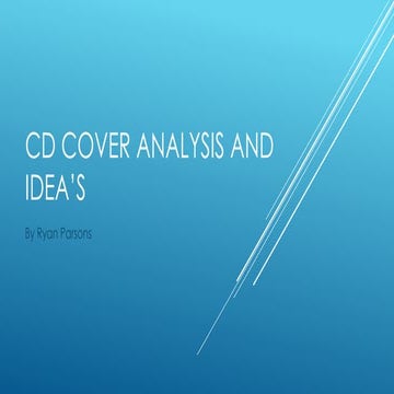 Cd cover analysis and idea’s for my CD