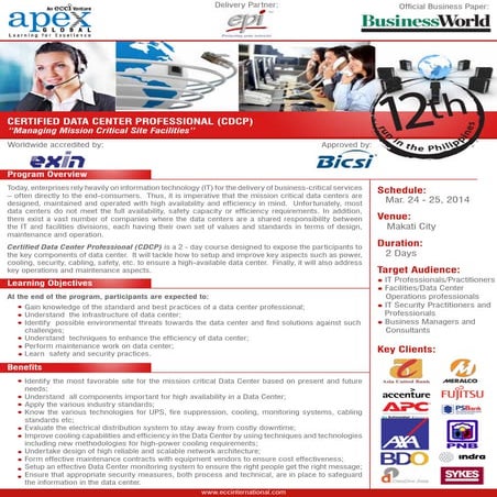 CERTIFIED Data Center Professional - CDCP