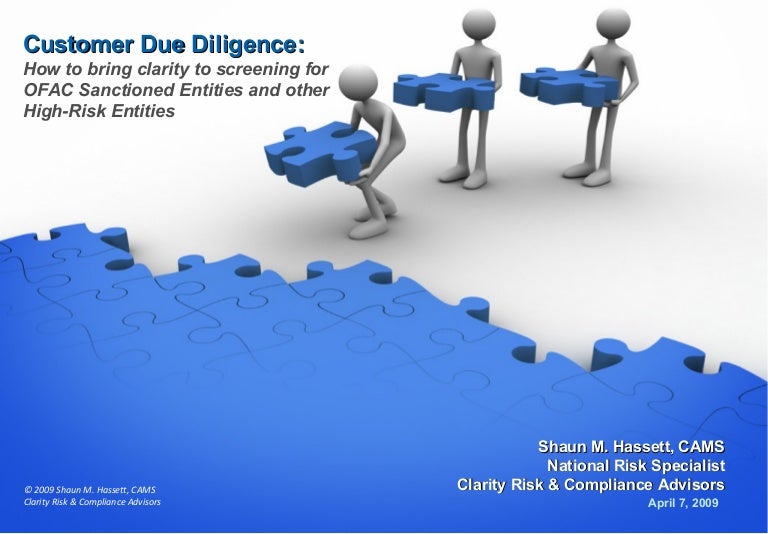 Customer Due Diligence Improving Screening Processes For Ofac Entiti