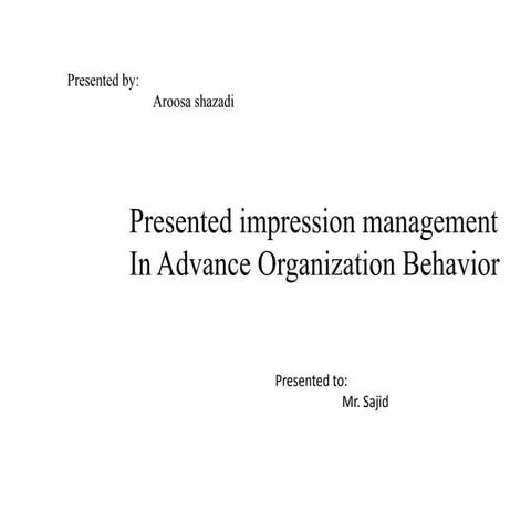 impression management PPT