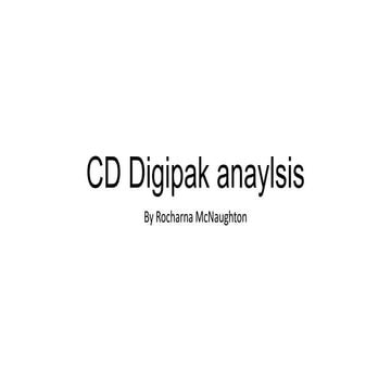 Cd digipak anaylsis