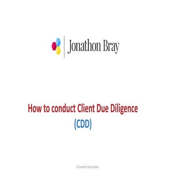 How to conduct client due diligence (CDD) webinar 16.02.2022