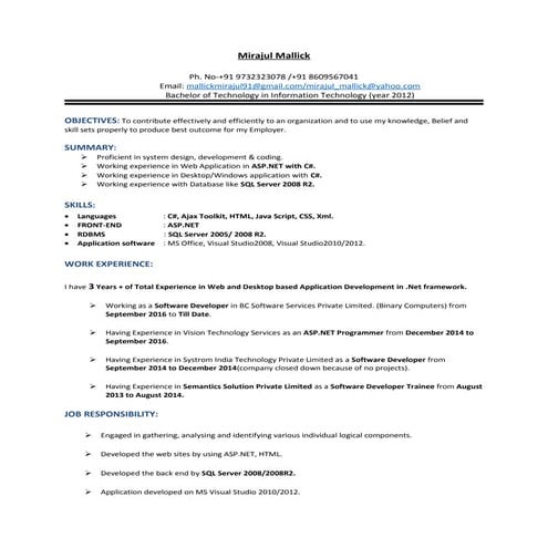 Mirajul Mallick-C#.Net