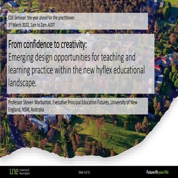 From Confidence to Creativity - the year ahead for the teaching practitioner