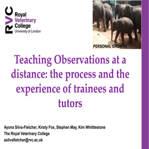 Teaching Observations at a distance: the process and the experience of traine...
