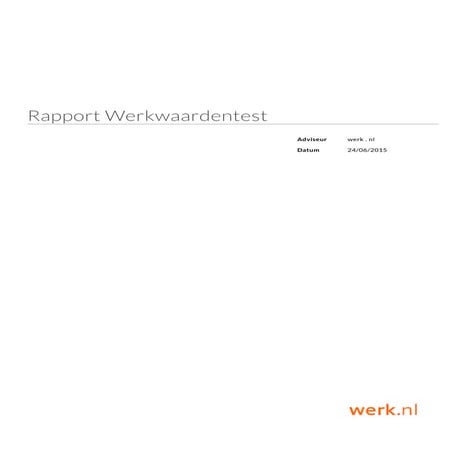 Rapport Werkwaardentest