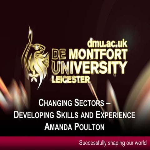 Changing Sectors – Developing Skills and Experience by Amanda Poulton
