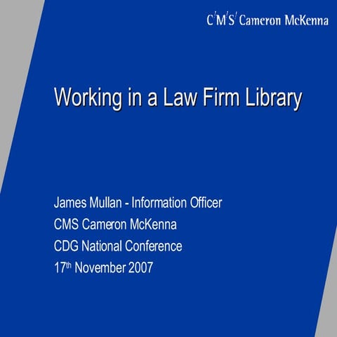 CDG National Conference Presentation