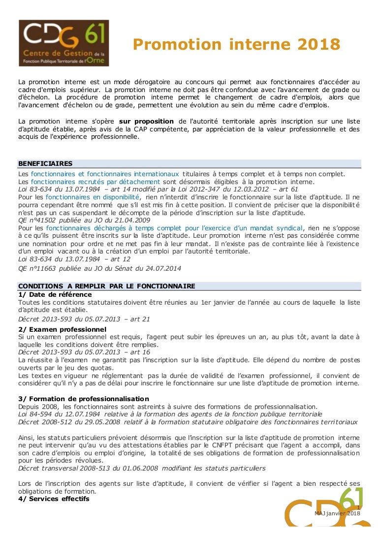Cdg 61 fiches conditionspromotioninterne