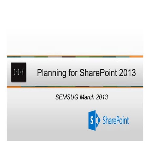Planning for SharePoint 2013