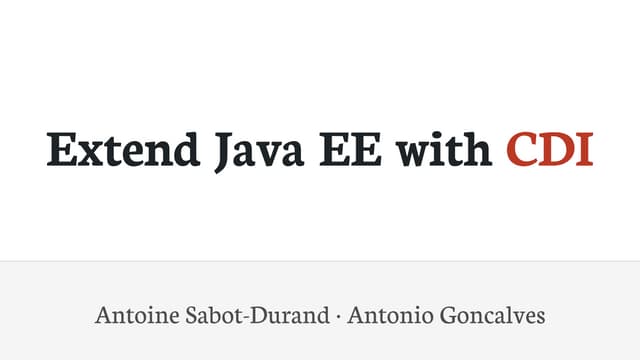 Extending Java EE with CDI and JBoss Forge