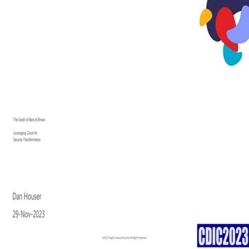 The Death of Best-of-Breed - Leveraging Cloud for Security Transformation