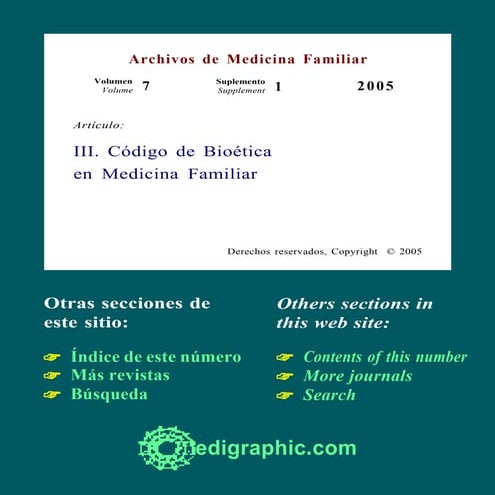 Código de bioética en medicina familiar