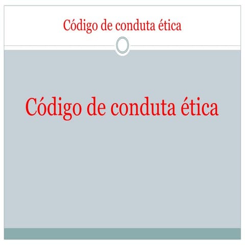 Código de conduta ética