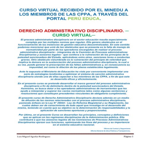 DERECHO ADMINISTRATIVO DISCIPLINARIO
