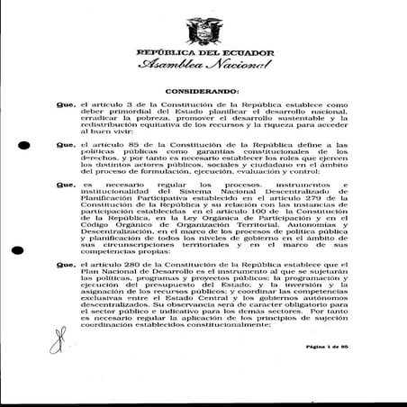 Código de Planificación y Finanzas Públicas Ecuador 