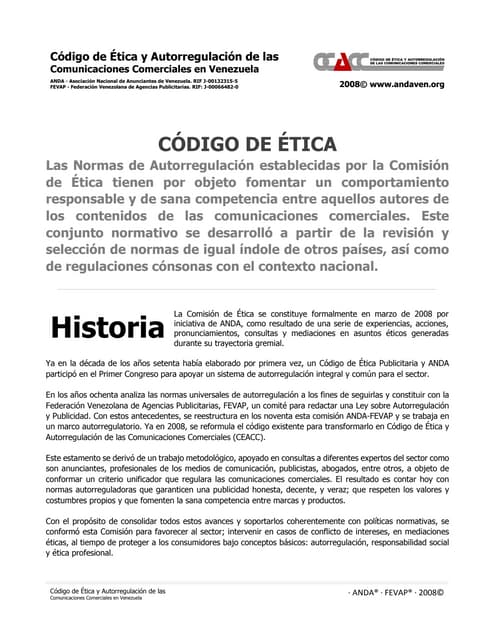 Código de ética y autorregulación d...