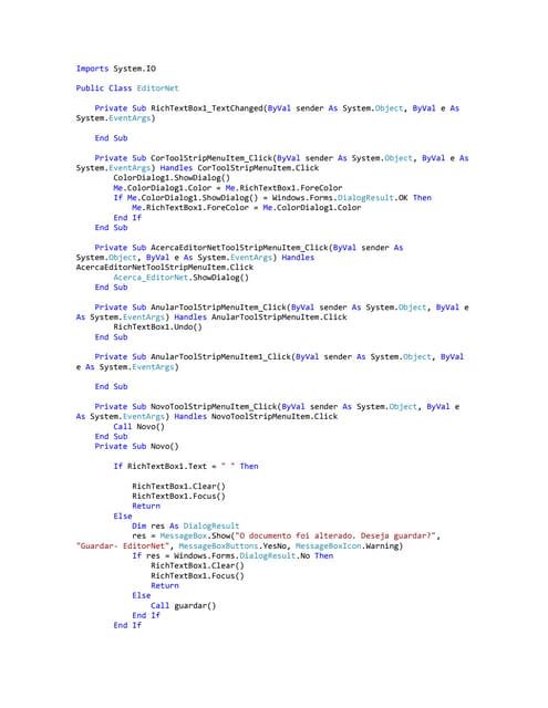 Código Editor Net