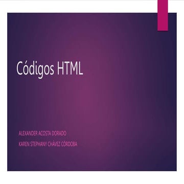 Códigos. De. HTML. | PPTX