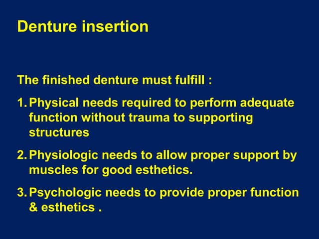Post insertion instructions in complete denture patients | PPTX