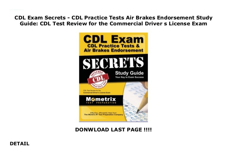 CDL Exam Secrets CDL Practice Tests Air Brakes Endorsement Study