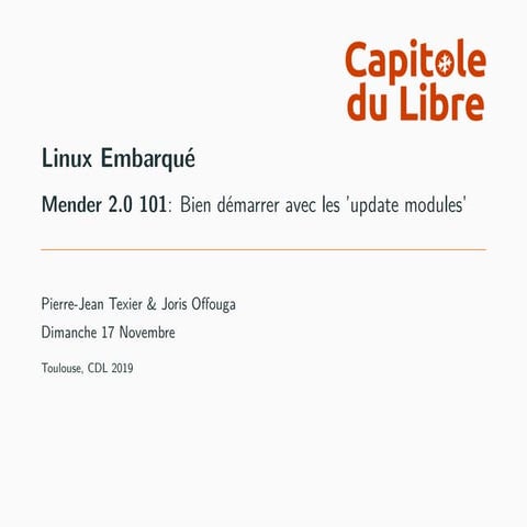 Mender 2.0 101: Bien démarrer avec les 'update modules' | PDF